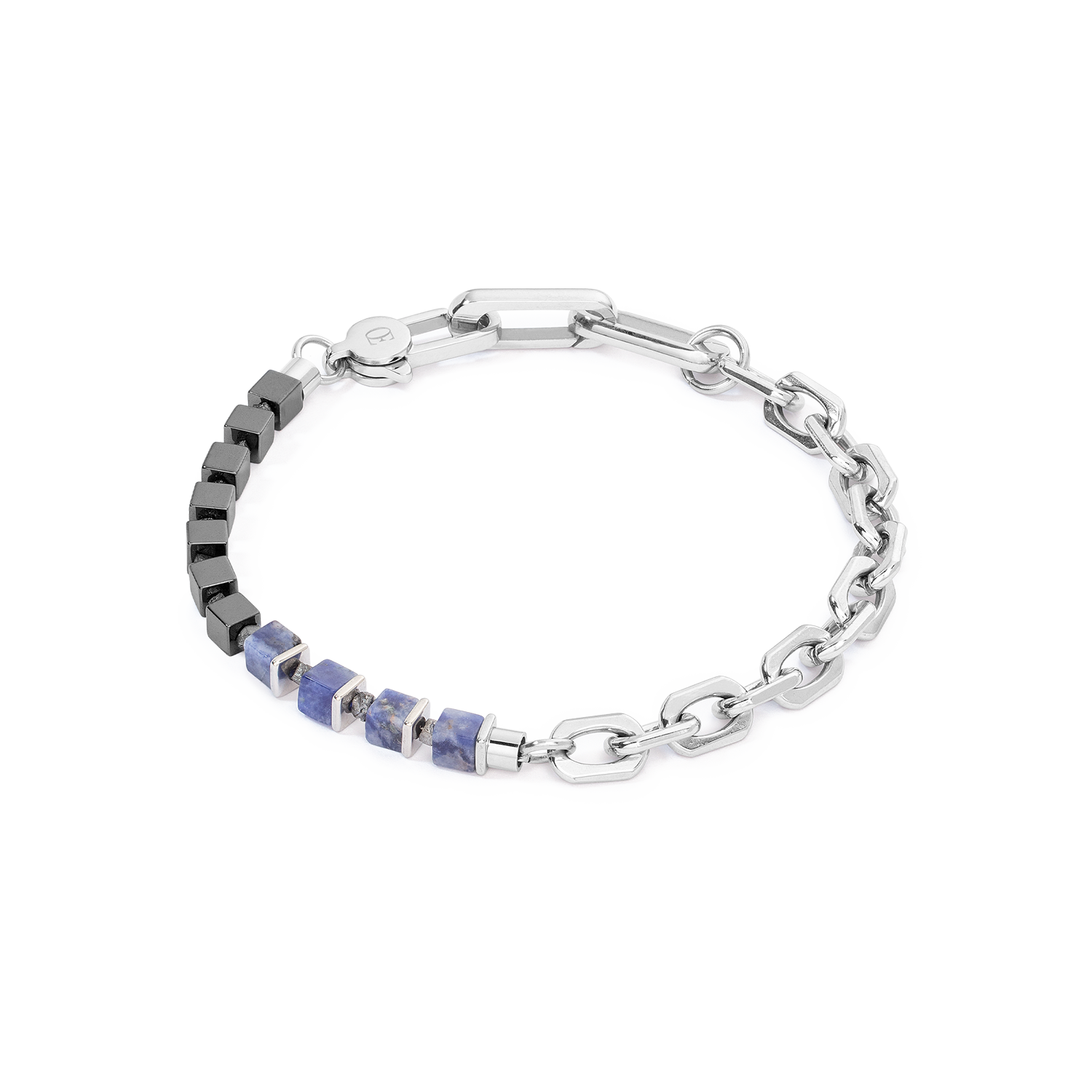 Unisex bracelet Fusion link chain blue