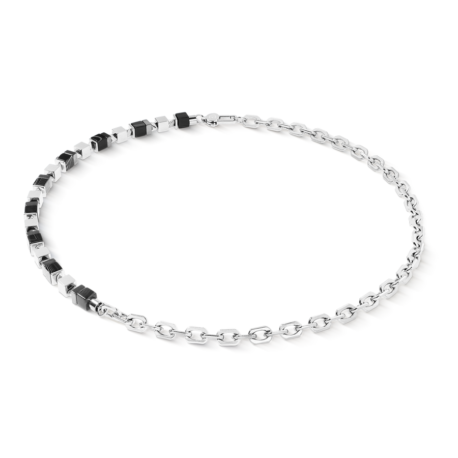 Necklace Precious Cubes Chain black-silver
