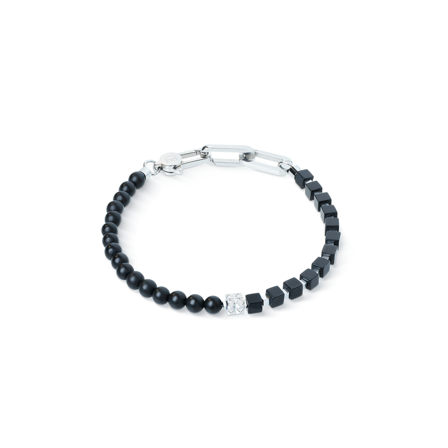 Bracelet Spikes Fusion Onyx black-silver