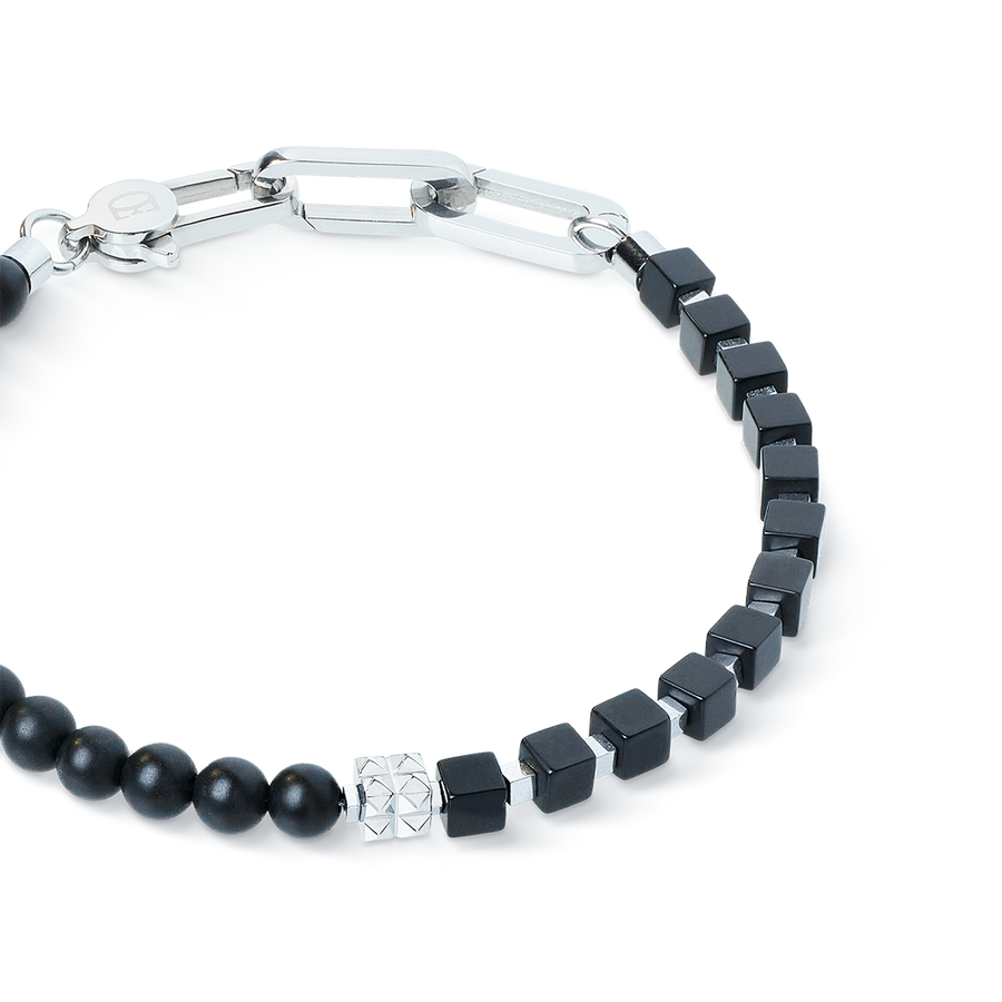 Bracelet Spikes Fusion Onyx black-silver