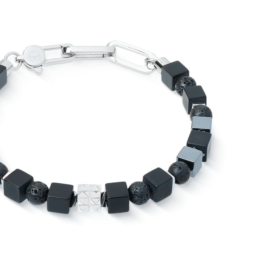 Bracelet Spikes Shape Mix black-silver