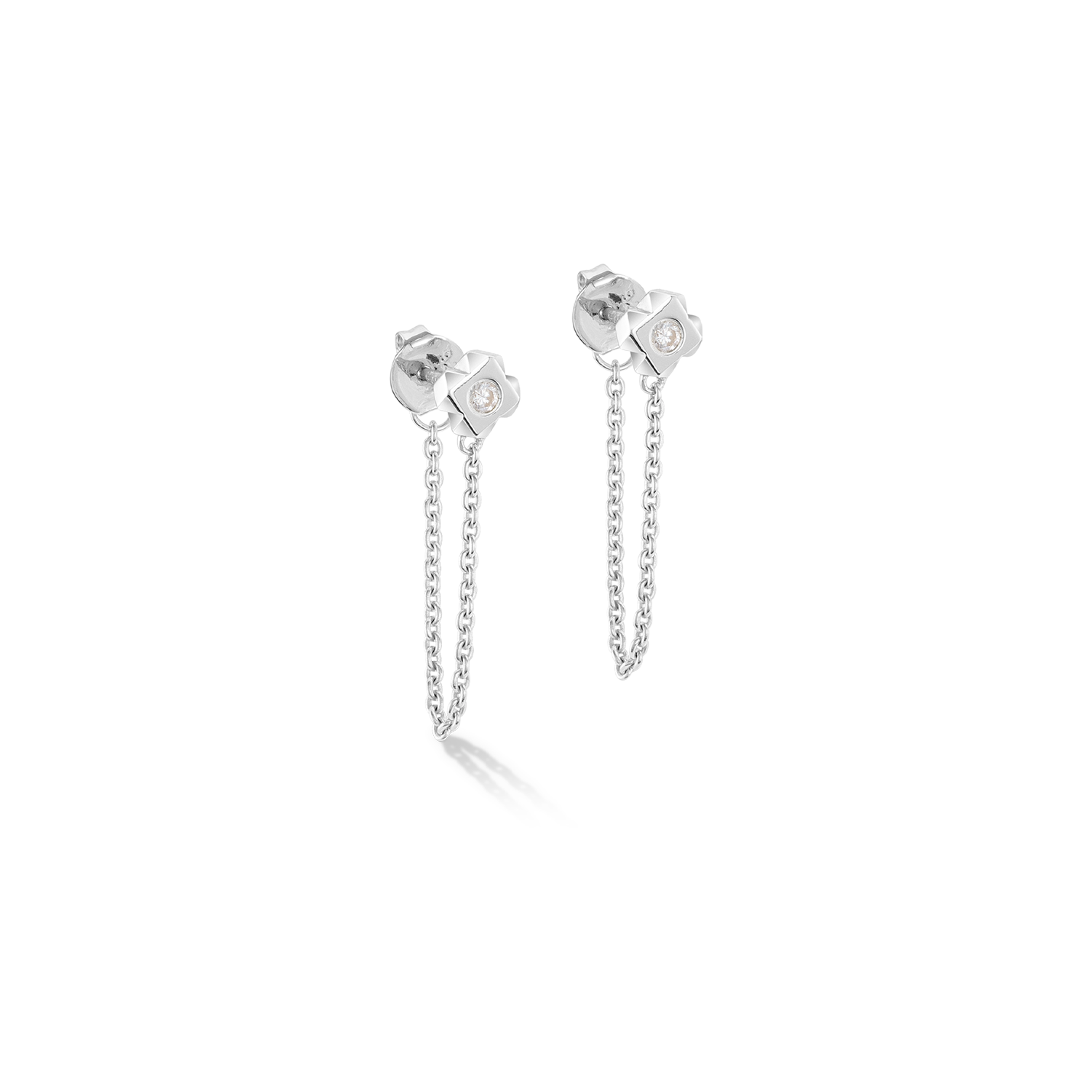 STATEMENT Collection Sparkling Spike Chain earrings 6 mm silver