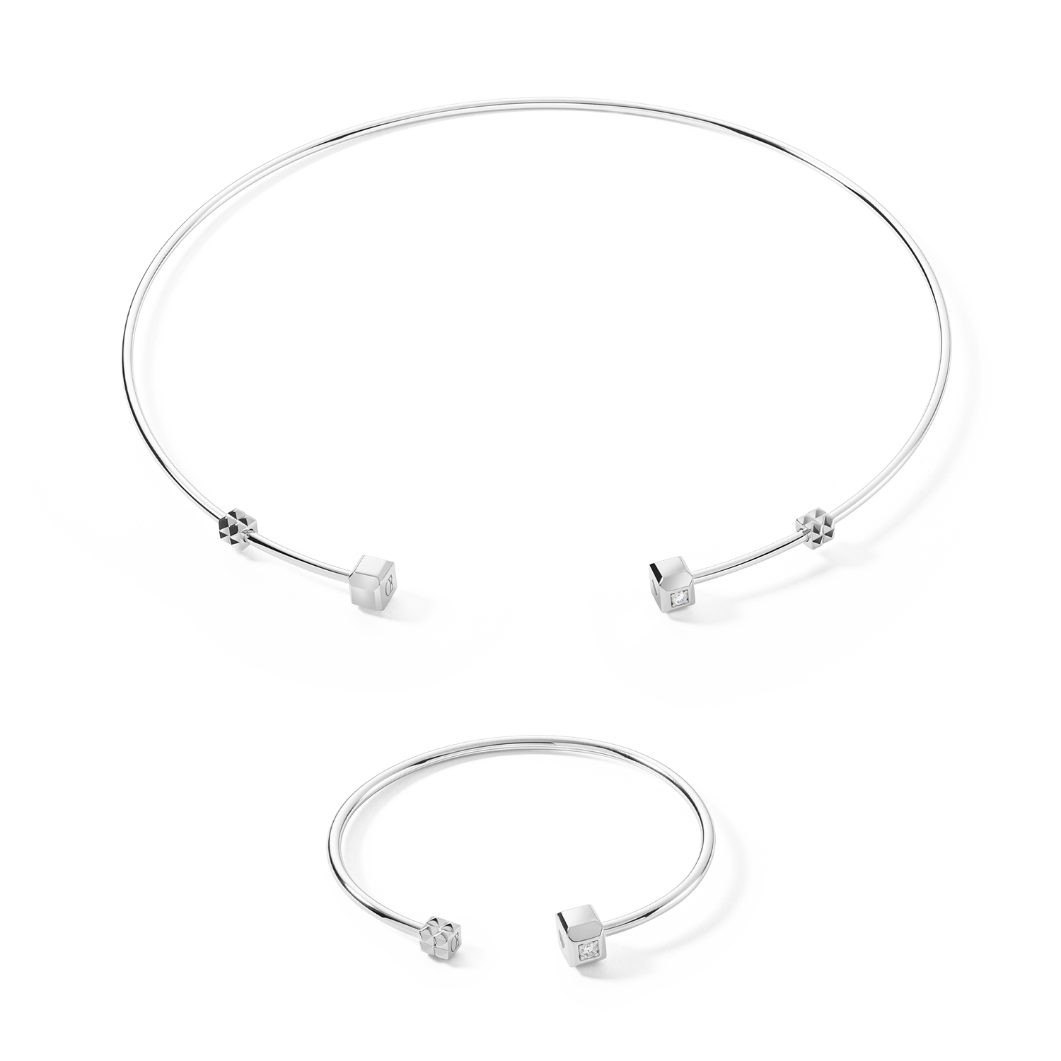 STATEMENT Collection bangle open 19 cm silver