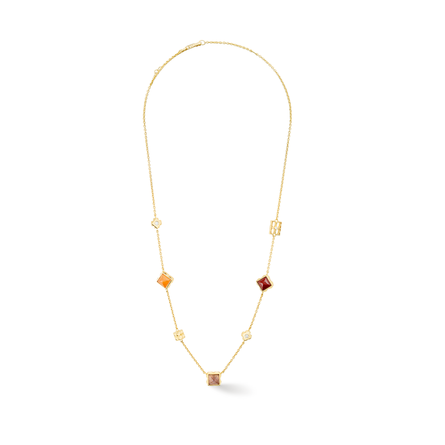 STATION Collection necklace gold-red