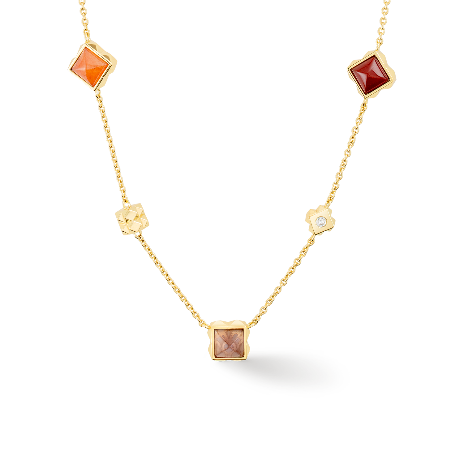 STATION Collection necklace gold-red