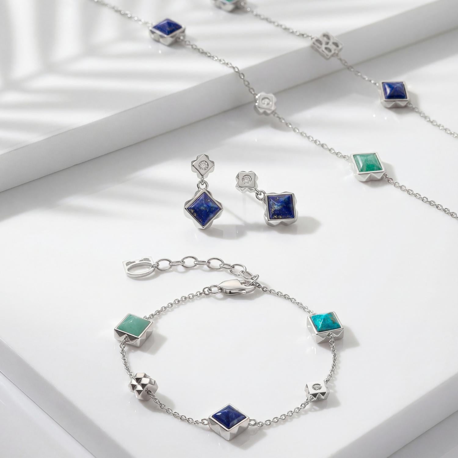 STATION Collection necklace silver-blue