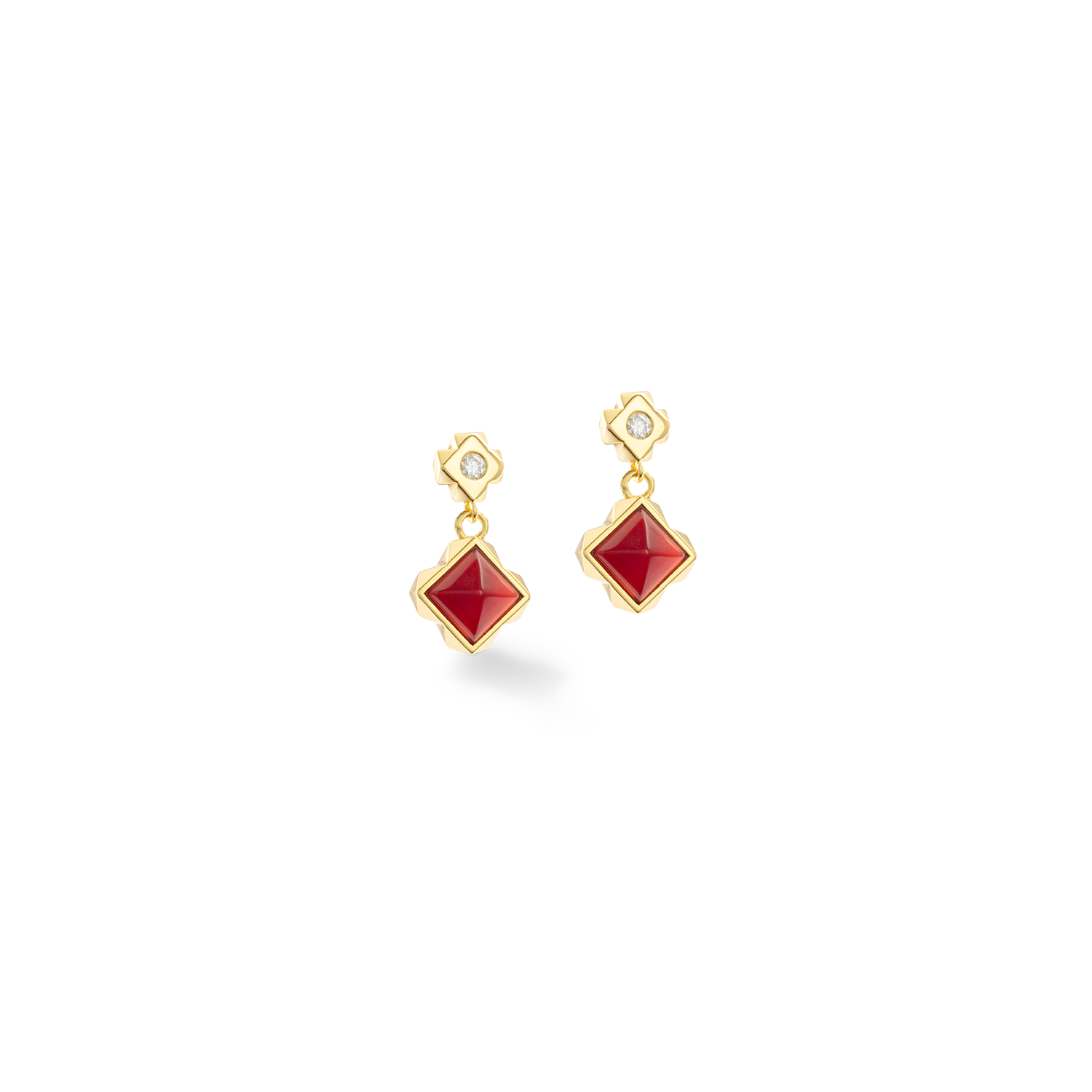 STATION Collection stud earrings gold-red
