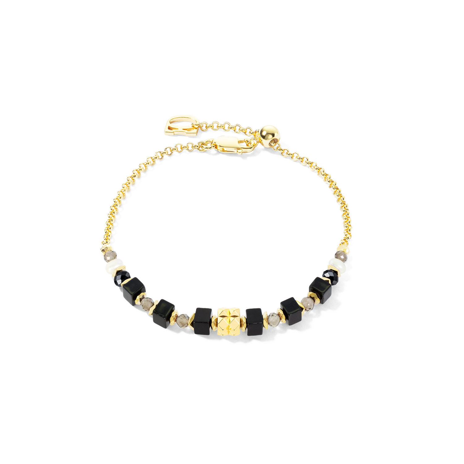COEUR DE LION ICONIC Collection Spike Bracelet Gold-Black – Front view
