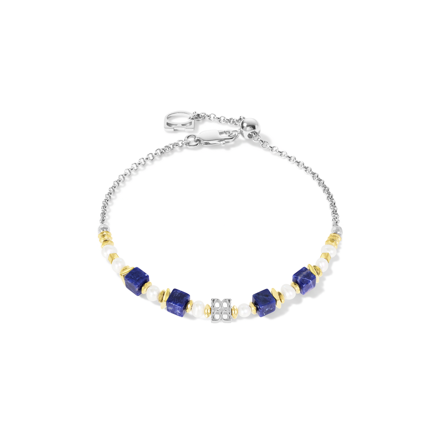 COEUR DE LION ICONIC Collection Signature Bracelet Silver-Blue – Front view