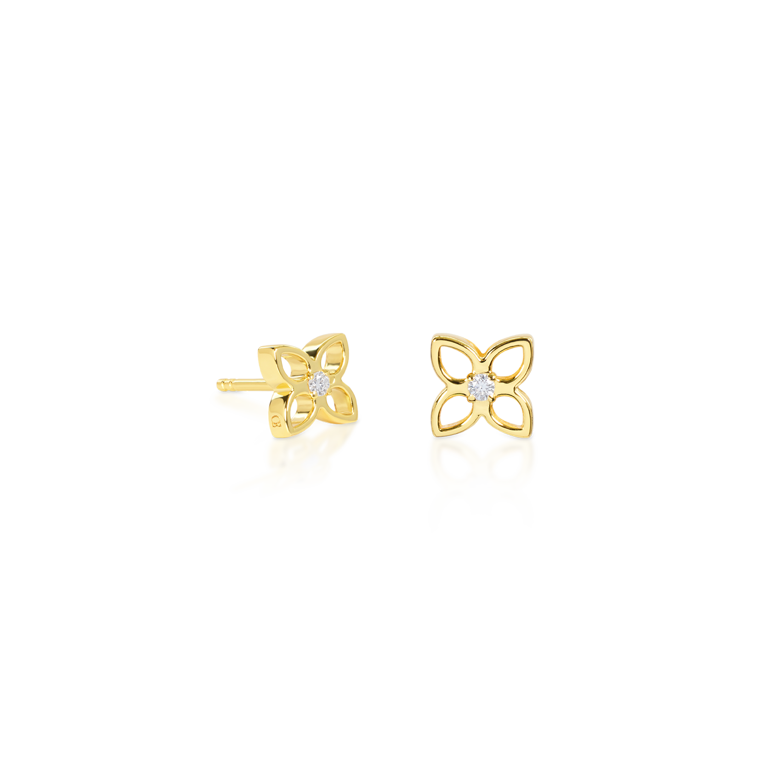 COEUR DE LION Fine Edition PETAL Gold Stud Earrings – Front view