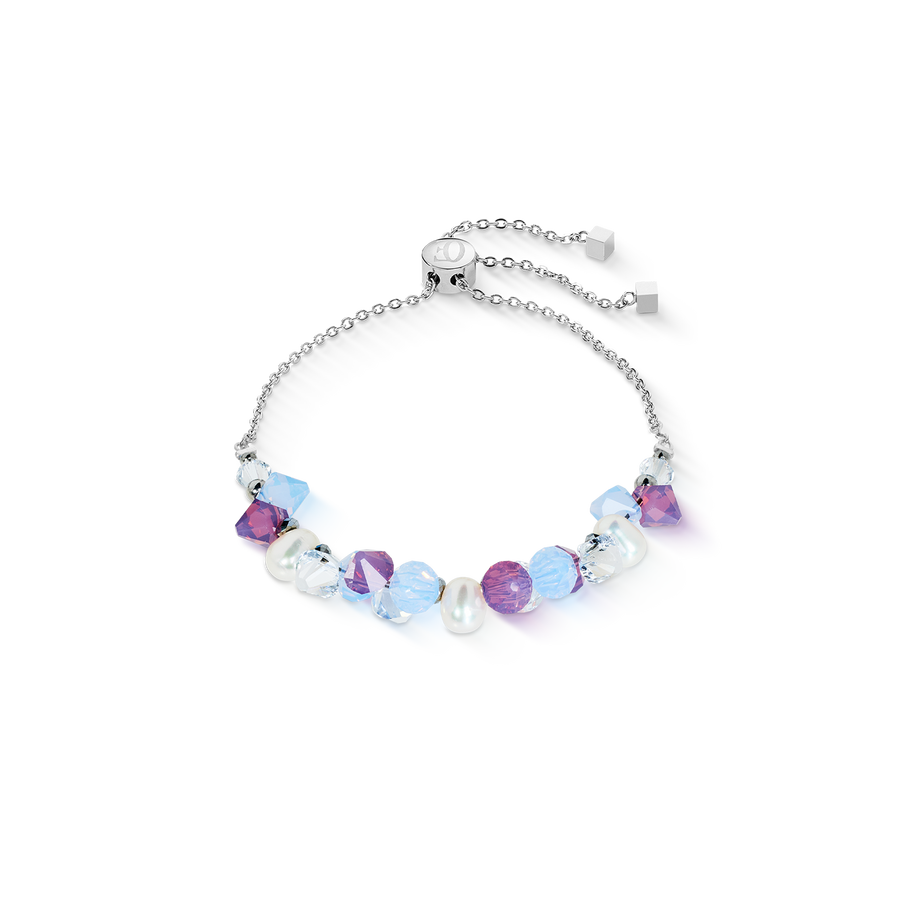 Bracelet Dancing Crystals & Pearls lilac-blue