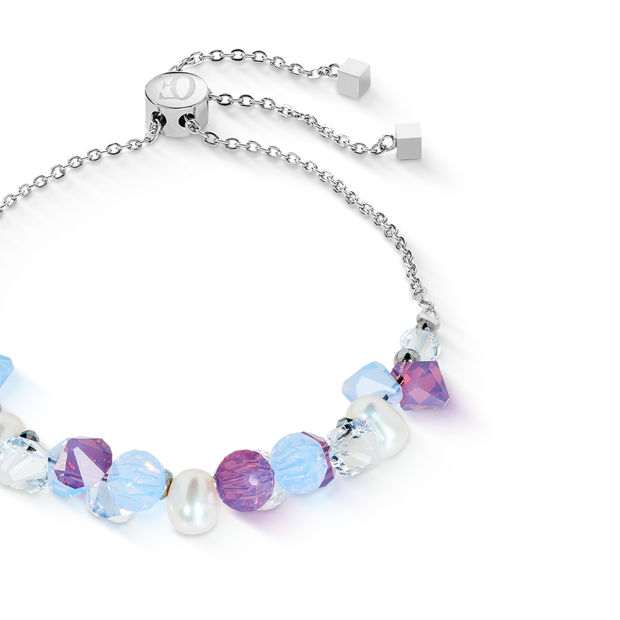Bracelet Dancing Crystals & Pearls lilac-blue