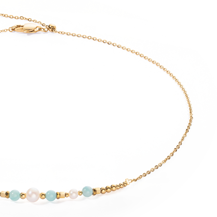 Necklace Princess Pearls gold-green
