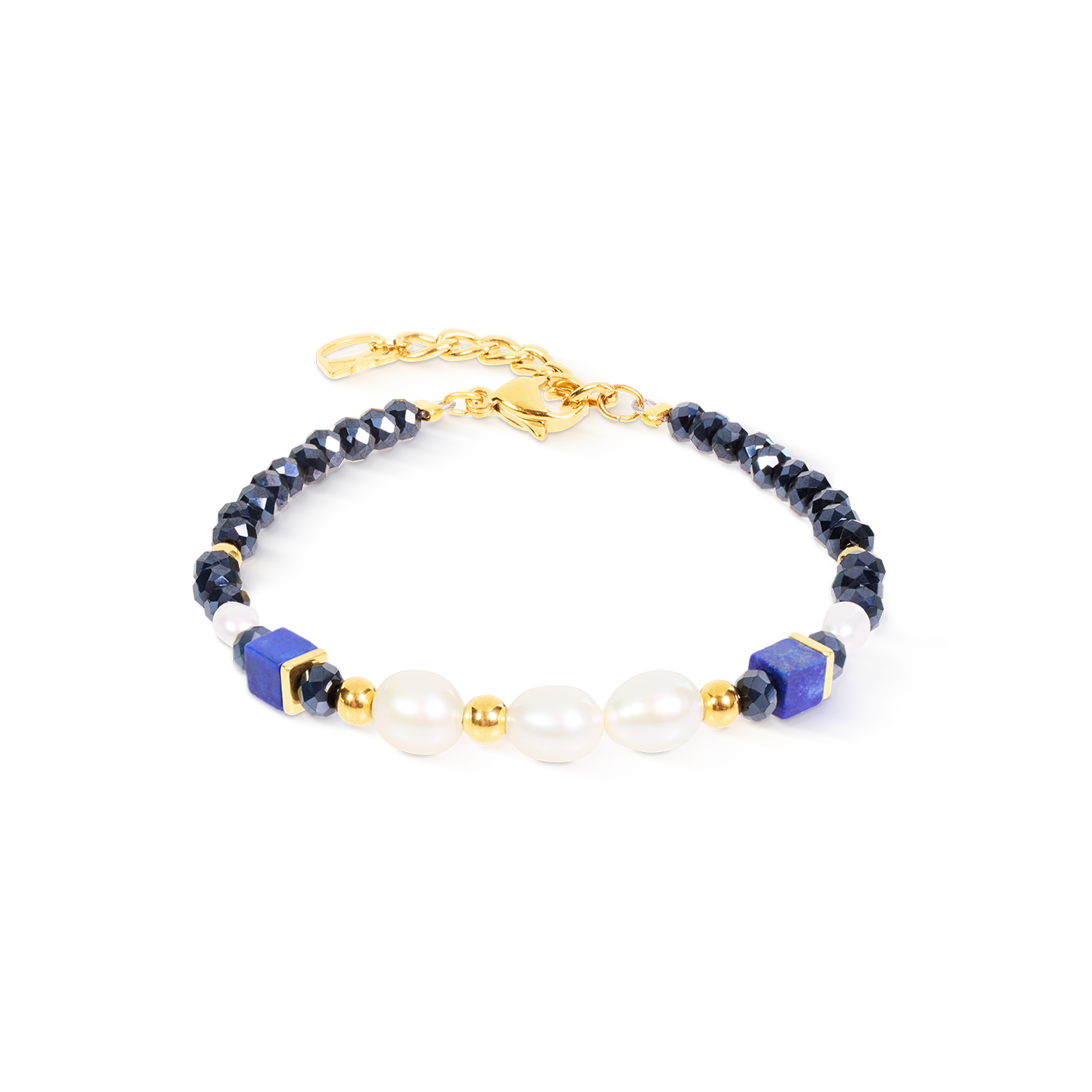 Bracelet Cosmic Pearls Midnight Gold