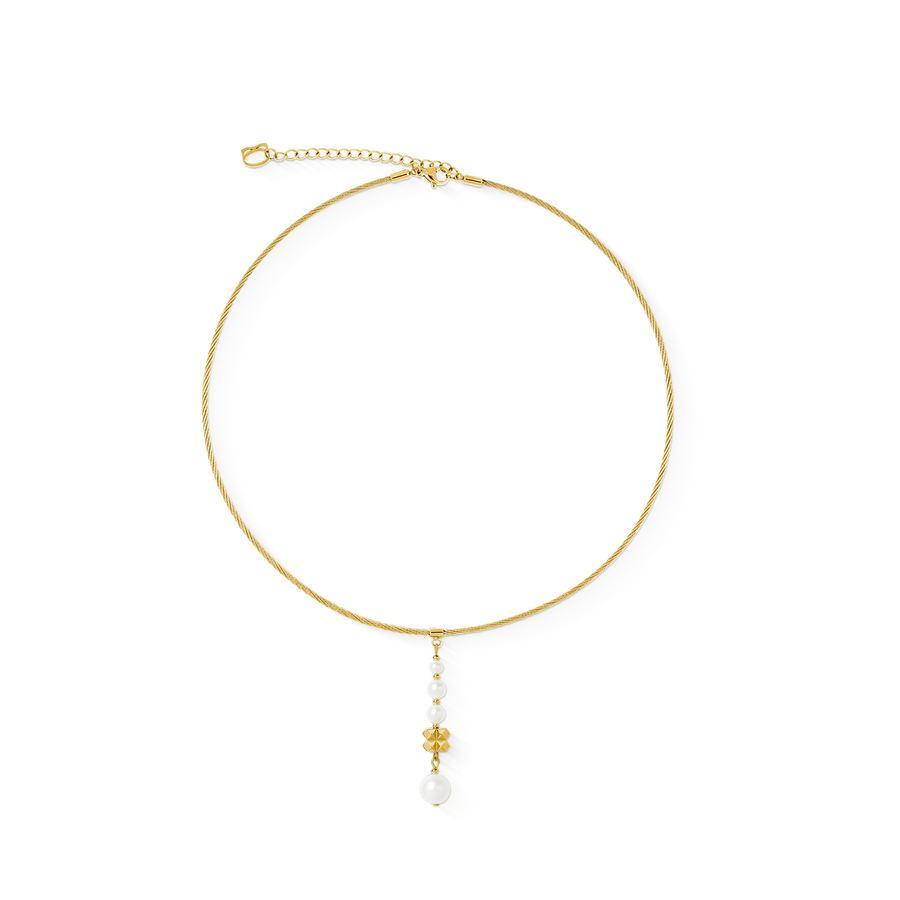 Necklace Pearl & Spikes Drop gold