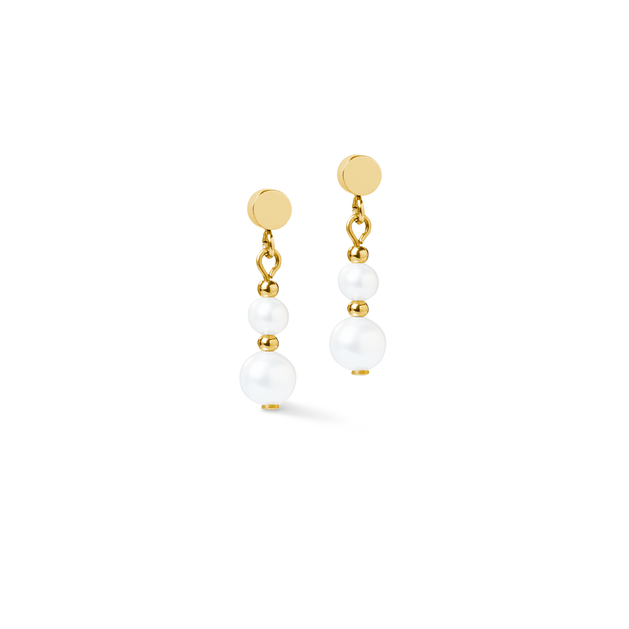Earrings Pearl & Spike Drop gold