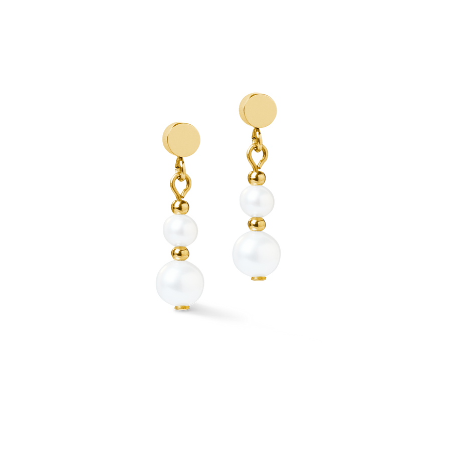 Earrings Pearl & Spike Drop gold