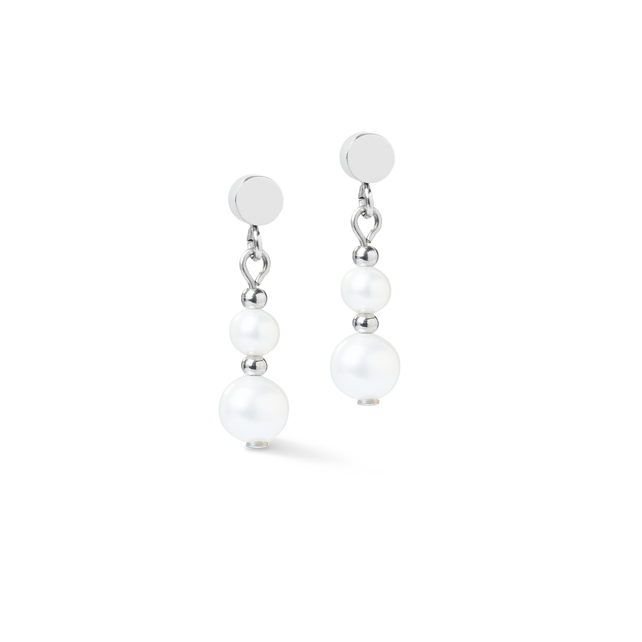 Earrings Pearl & Spikes Drop silver