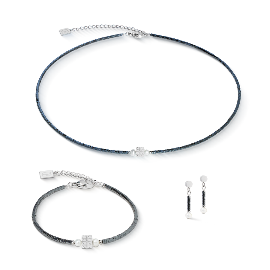 Necklace Edge & Grace anthracite-silver