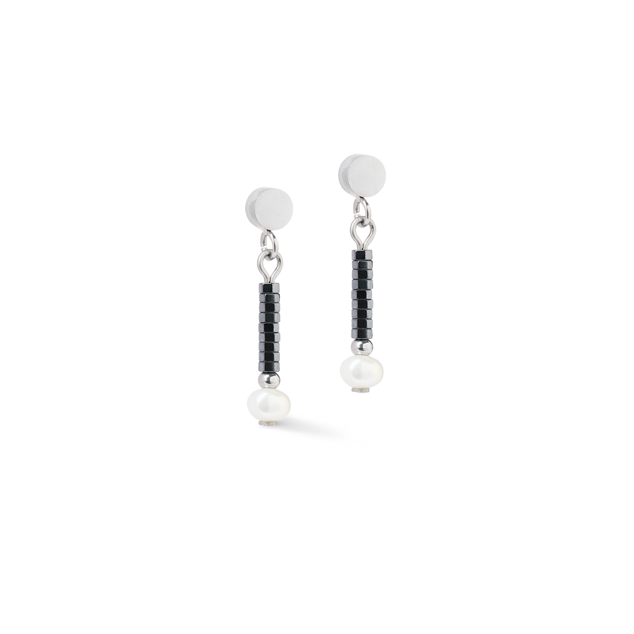 Earrings Edge & Grace anthracite-silver