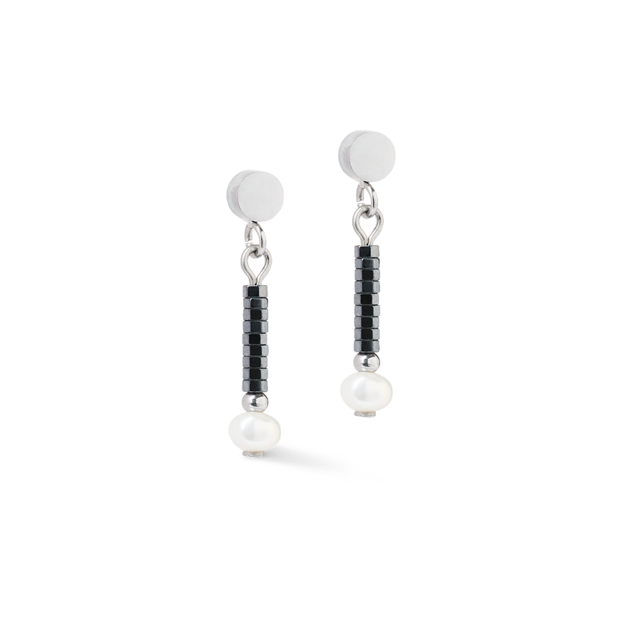 Earrings Edge & Grace anthracite-silver