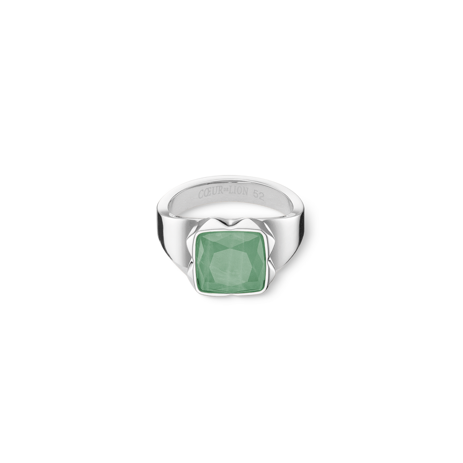 Ring Spikes Square Aventurine silver