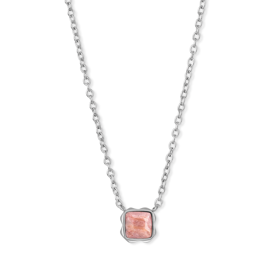 Birthstone July Necklace Rhodochrosite Silver