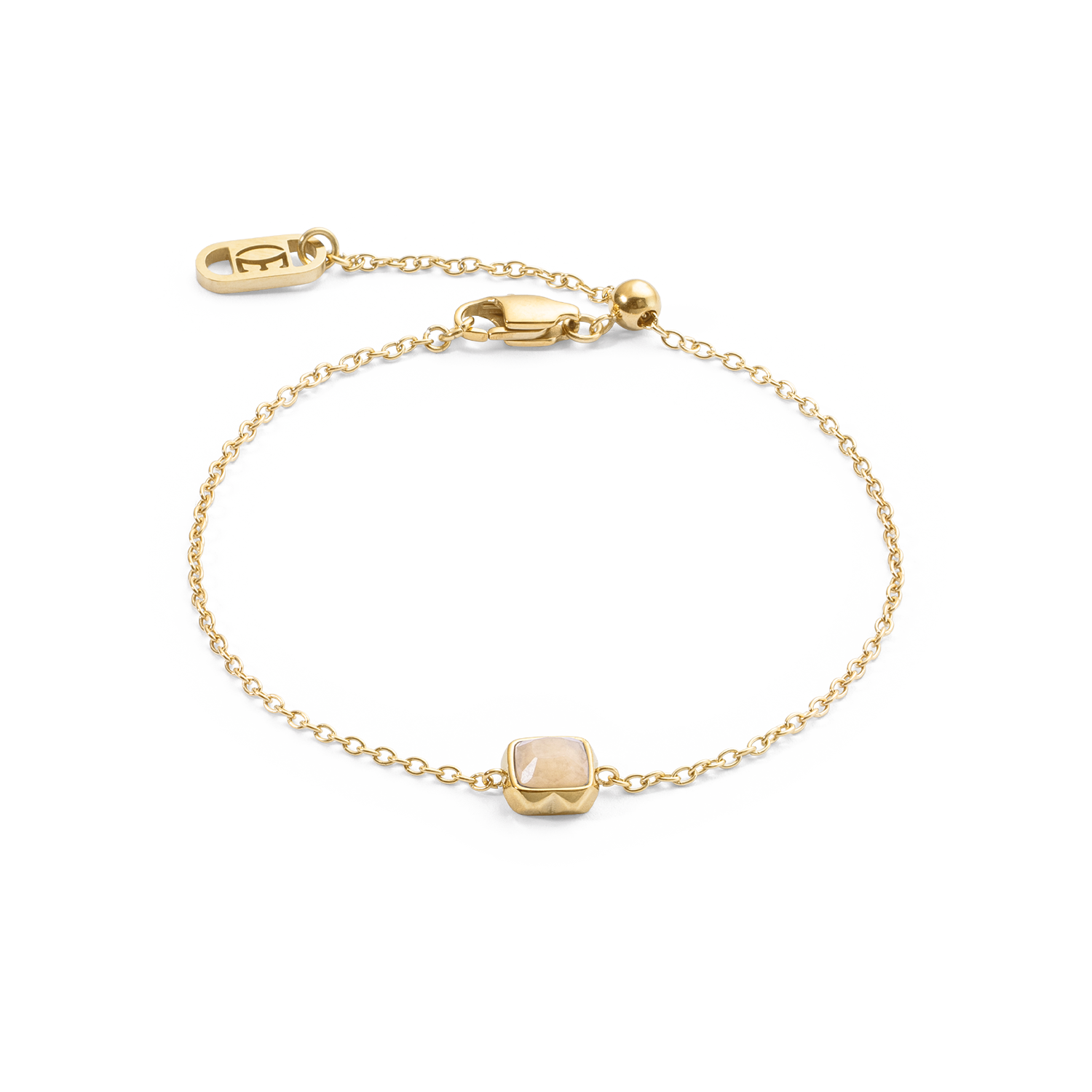 Birthstone June Bracelet Cream Jade Gold