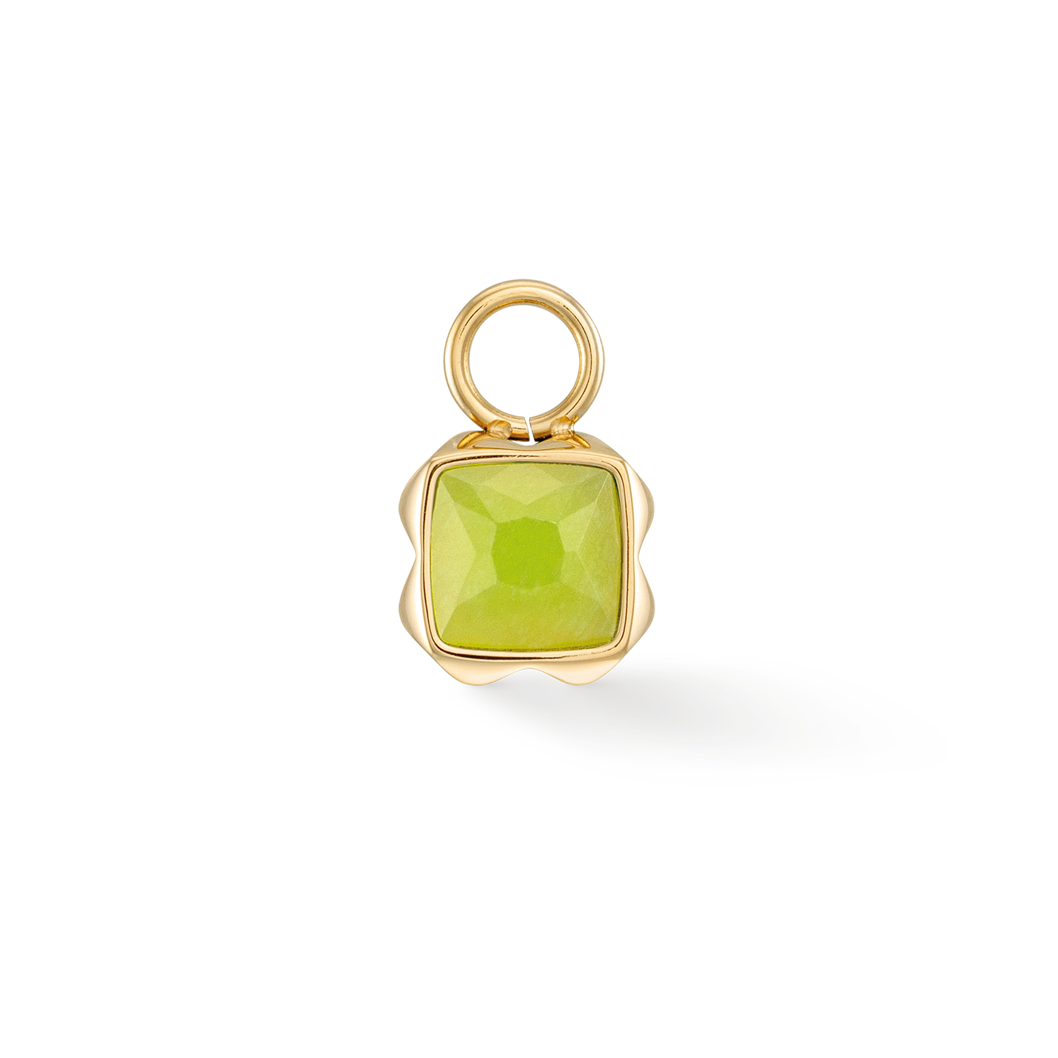 Birthstone August Charm Green Jade Gold