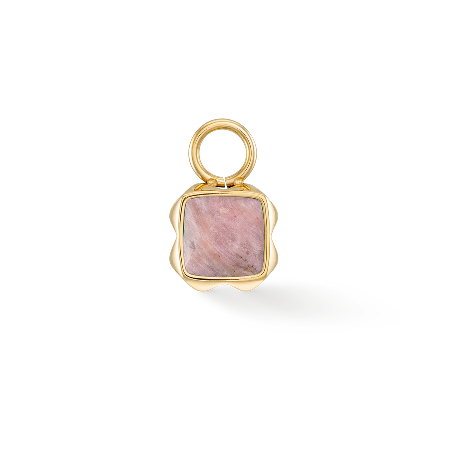 Birthstone July Charm Rhodochrosite Gold