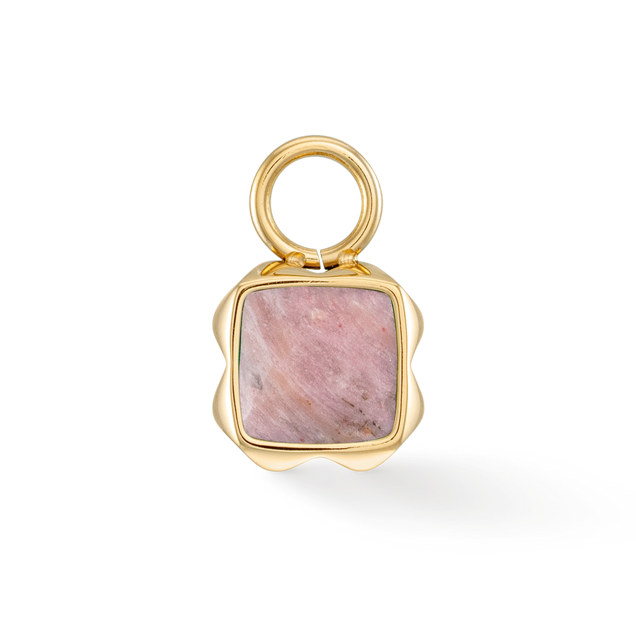 Birthstone July Charm Rhodochrosite Gold