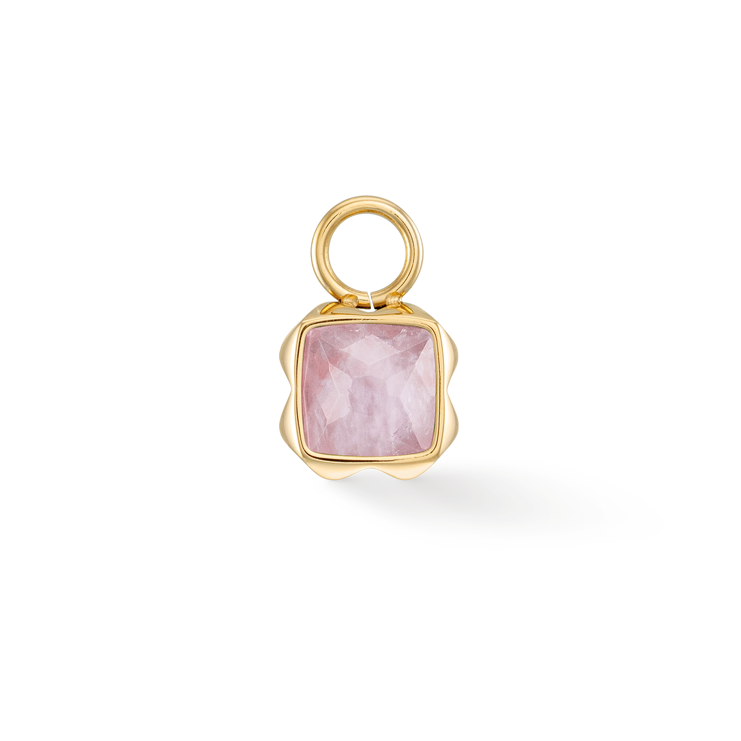 Birthstone October Charm Rose Quartz Gold