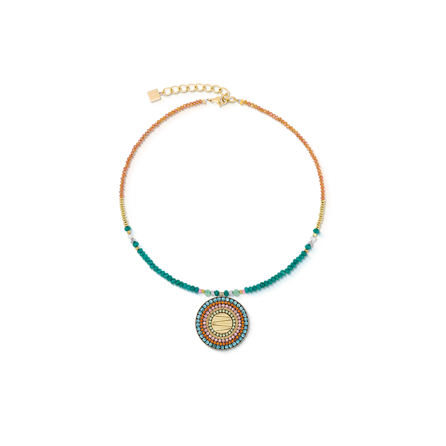 Necklace Amulet Modern Future gold multicolour Boho
