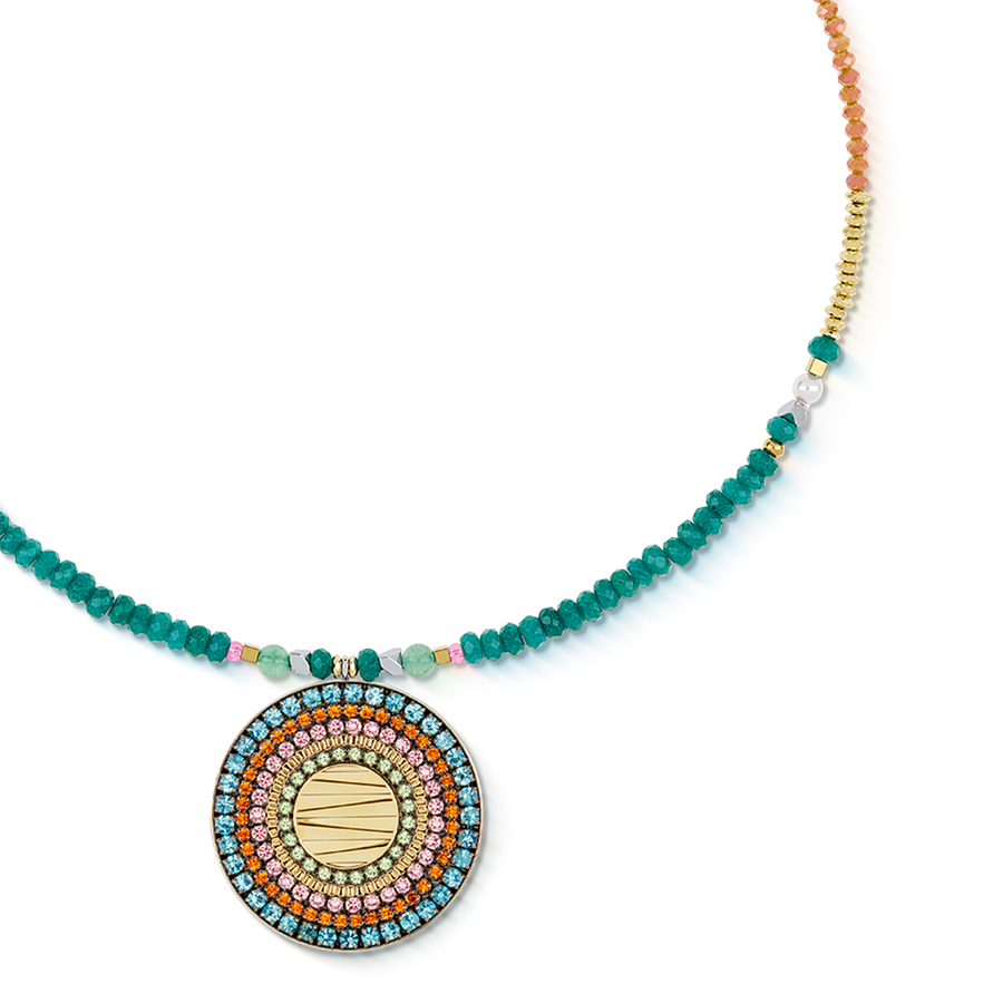Necklace Amulet Modern Future gold multicolour Boho
