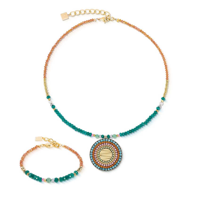 Necklace Amulet Modern Future gold multicolour Boho