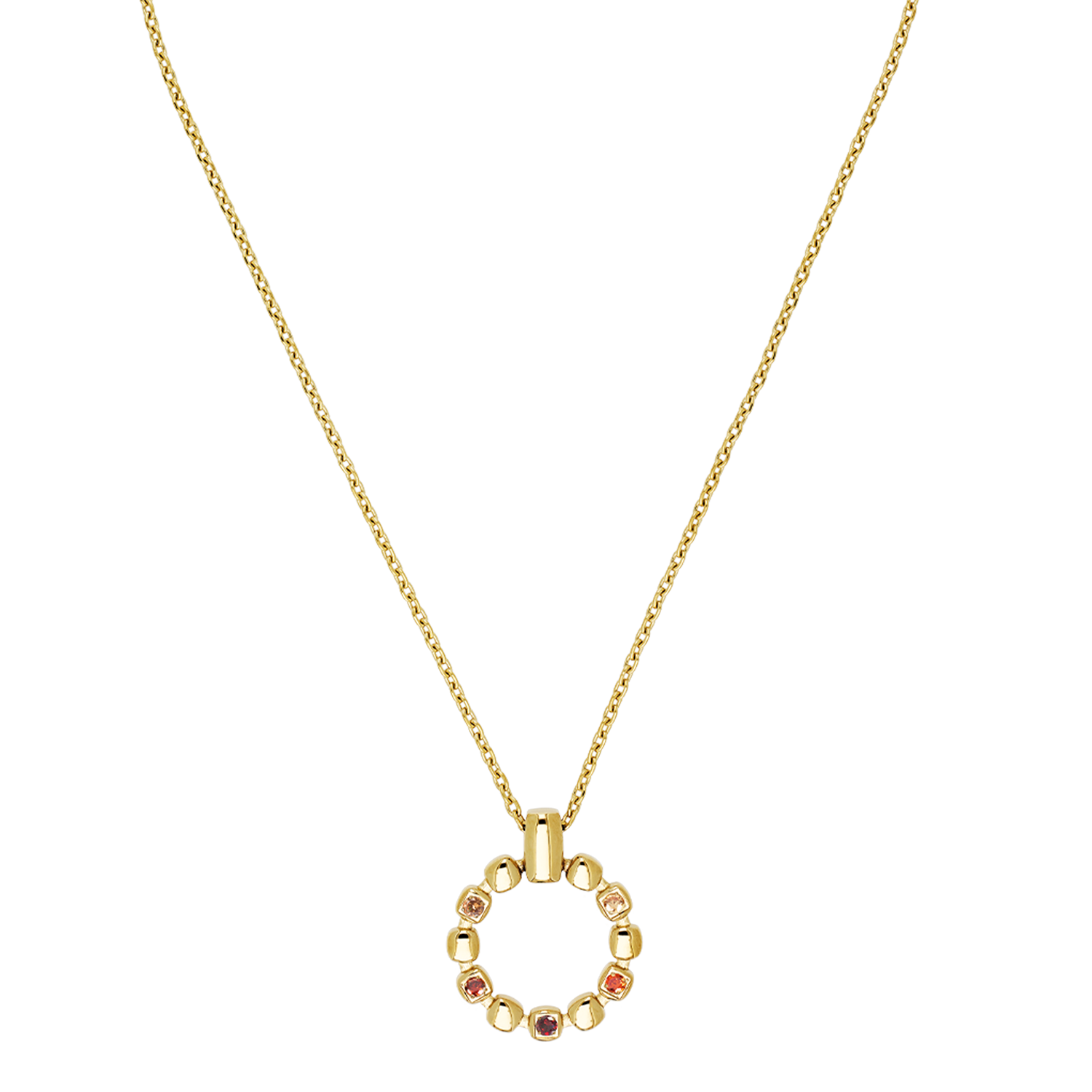 Necklace Soft Cube Circle Glow Sunset Gold
