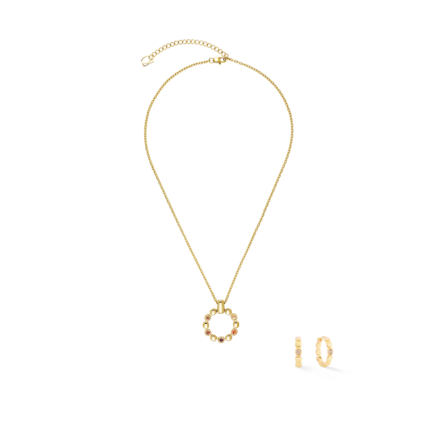 Necklace Soft Cube Circle Glow Sunset Gold