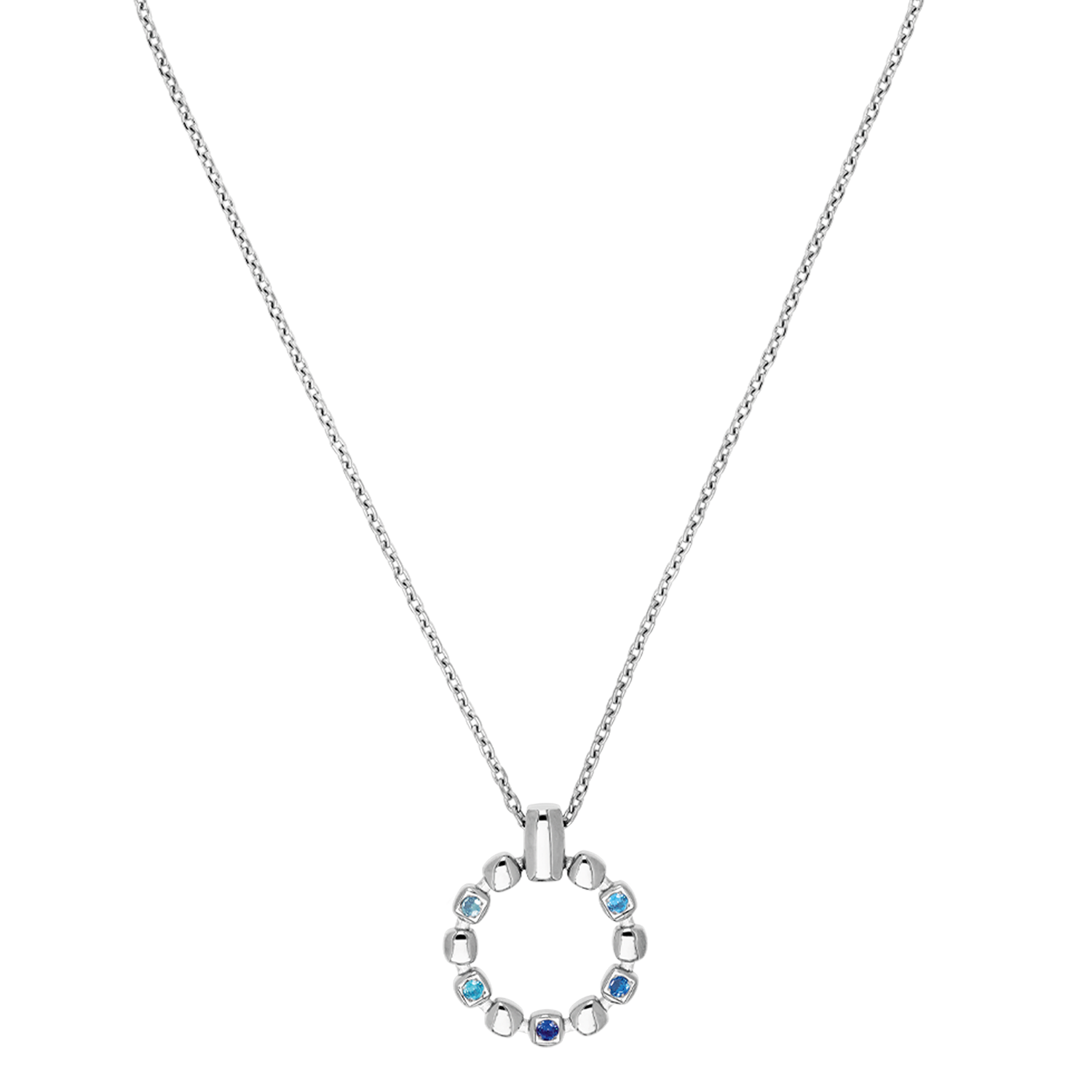 Necklace Soft Cube Circle Glow Ocean Silver