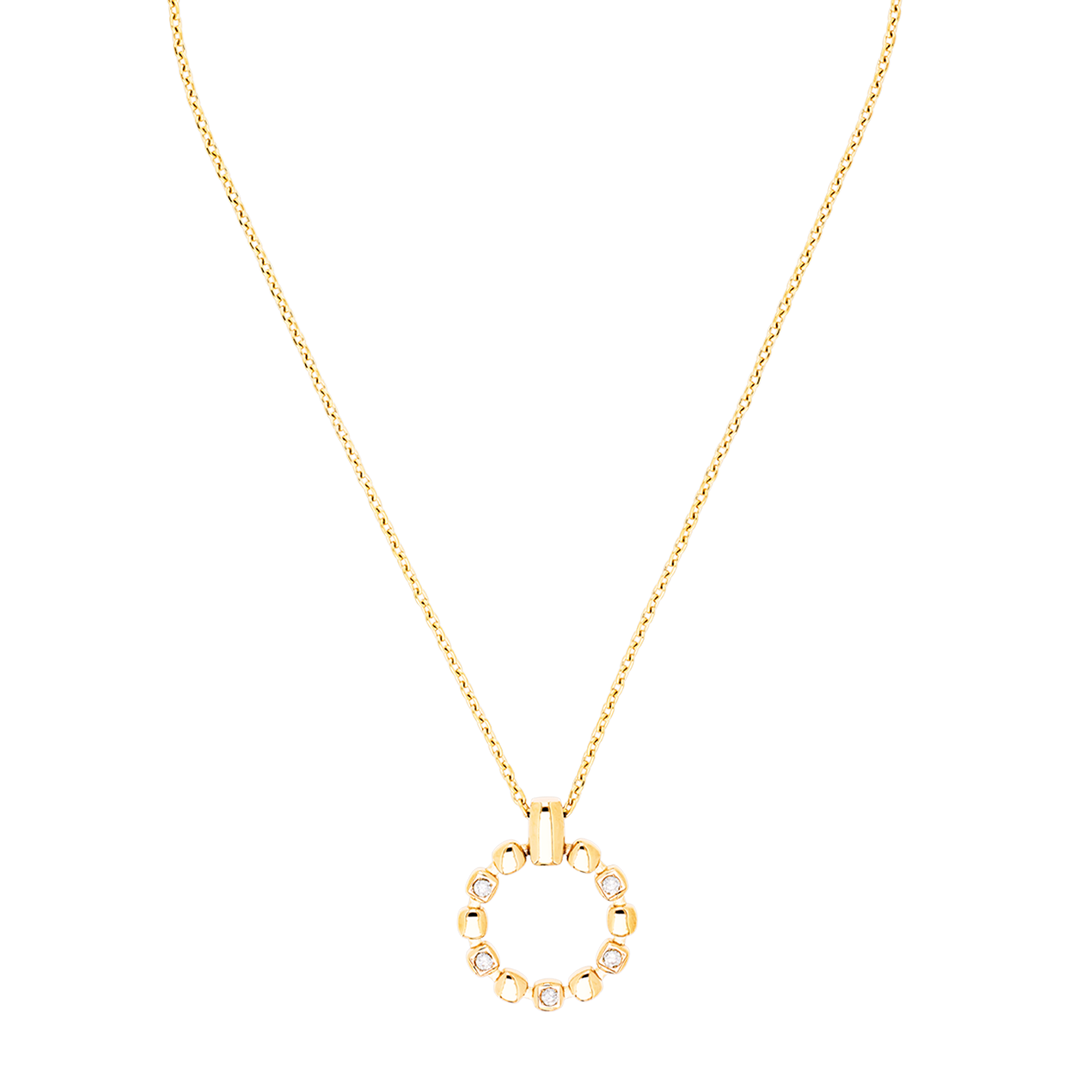 Necklace Soft Cube Circle Glow gold