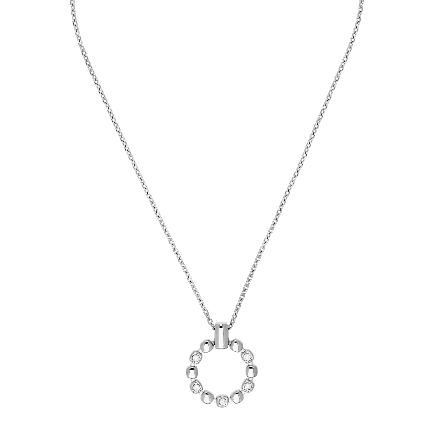 Necklace Soft Cube Circle Glow silver