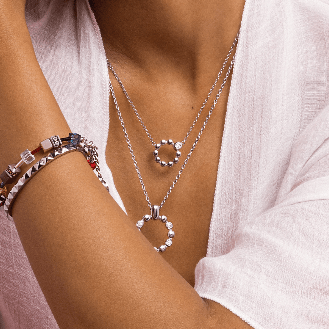 Necklace Soft Cube Circle Glow silver