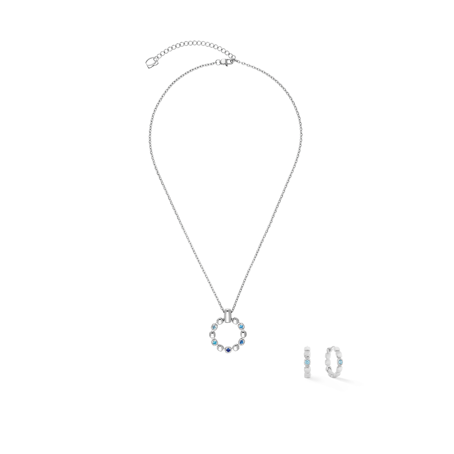 Hoop Earrings Soft Cube Circle Glow Ocean Silver