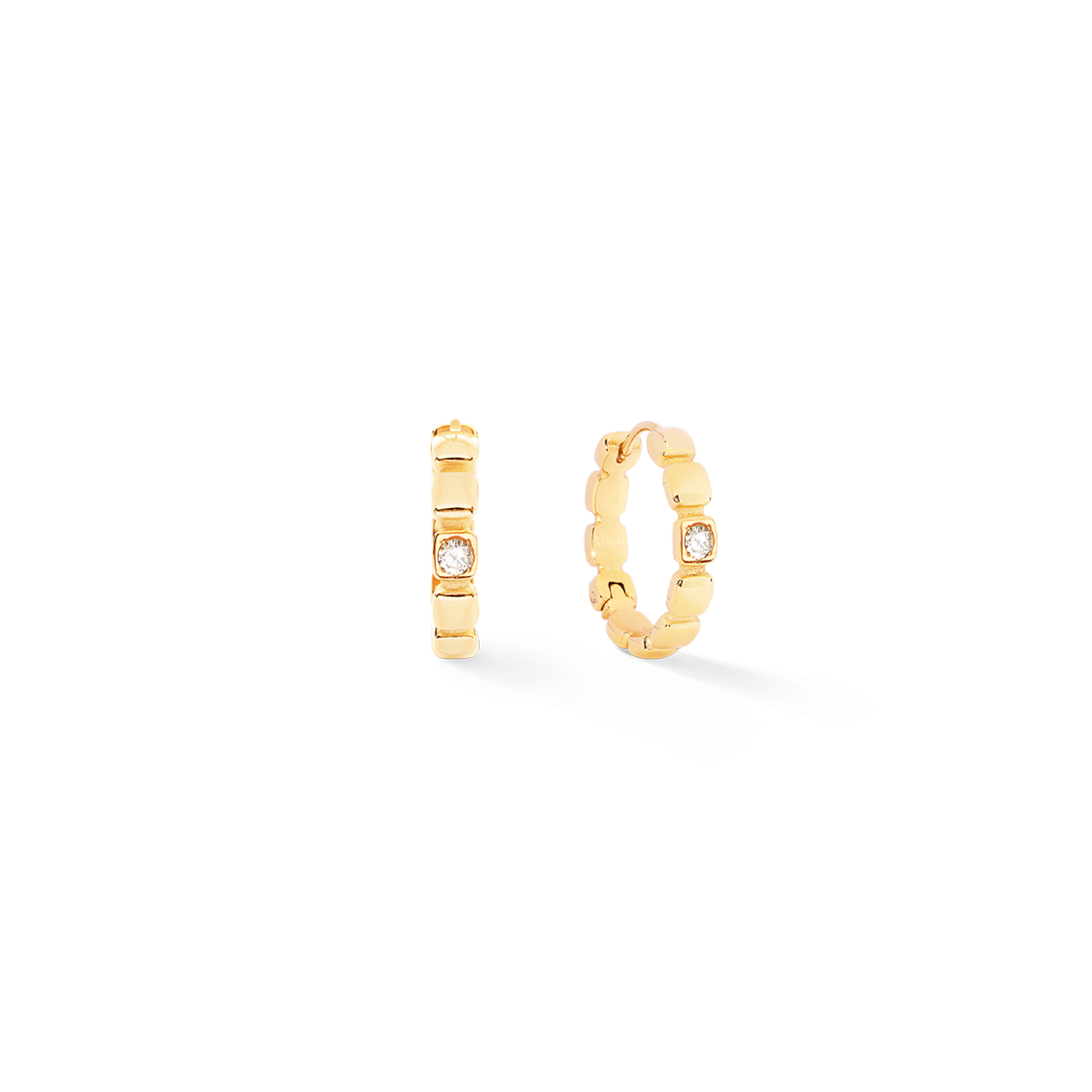 Earrings Hoops Soft Cube Circle Glow gold