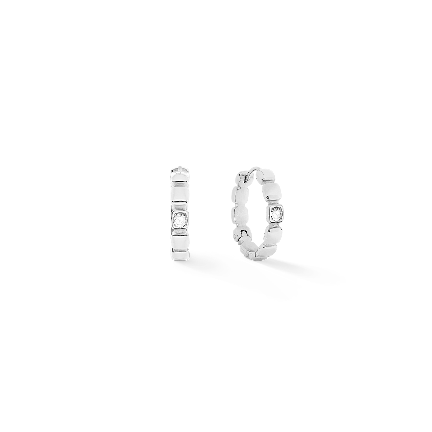 Earrings Hoops Soft Cube Circle Glow silver