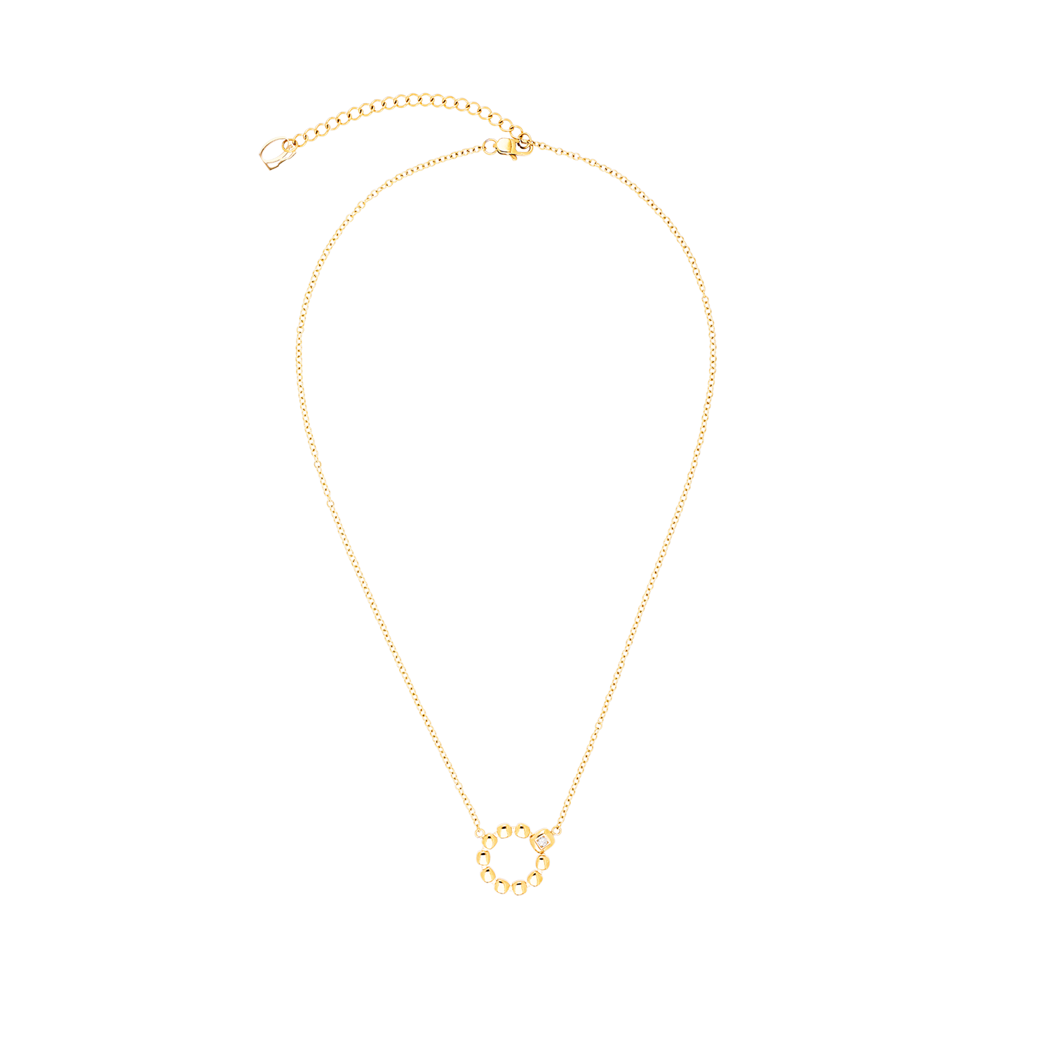 Necklace Small Soft Cube Circle Glow gold