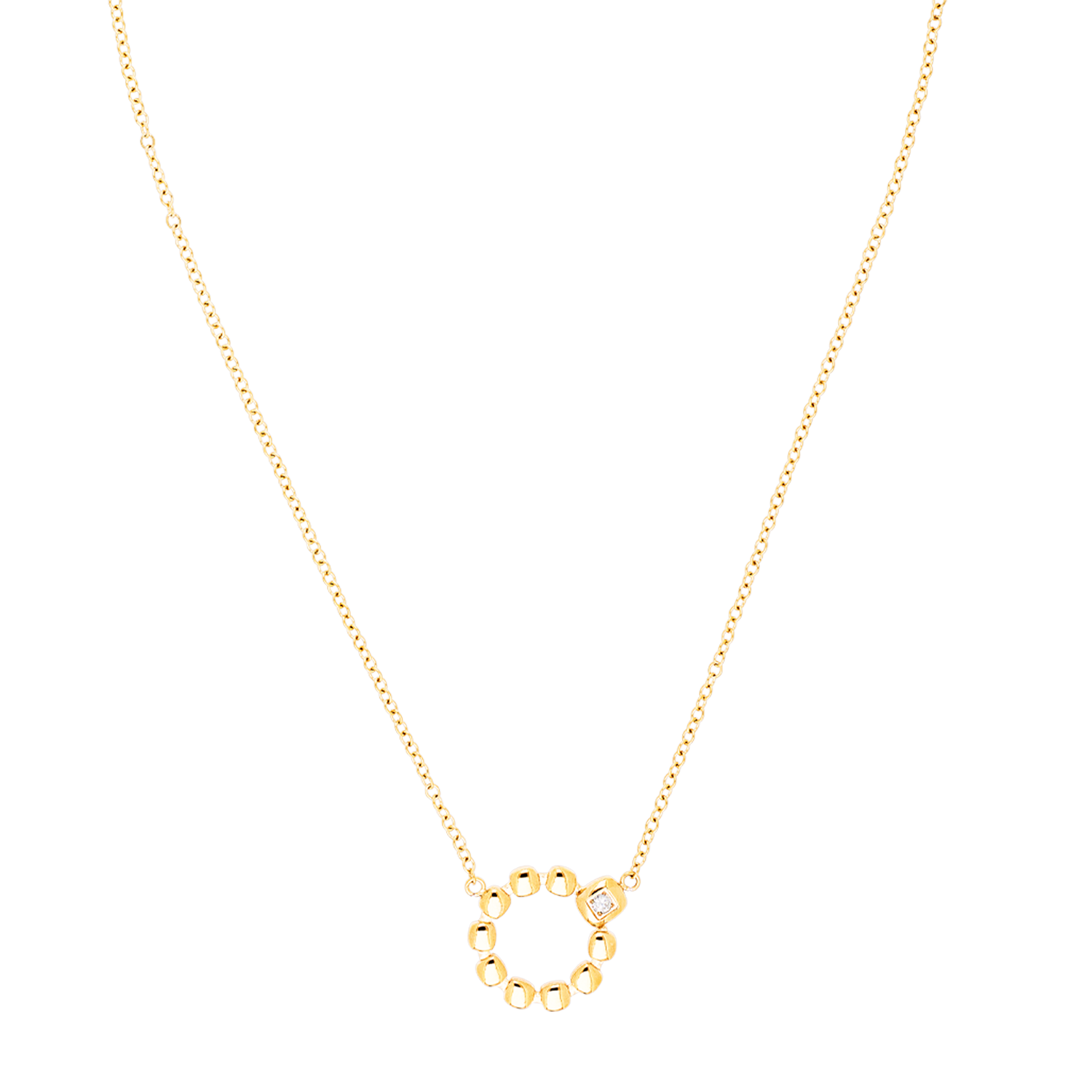 Necklace Small Soft Cube Circle Glow gold