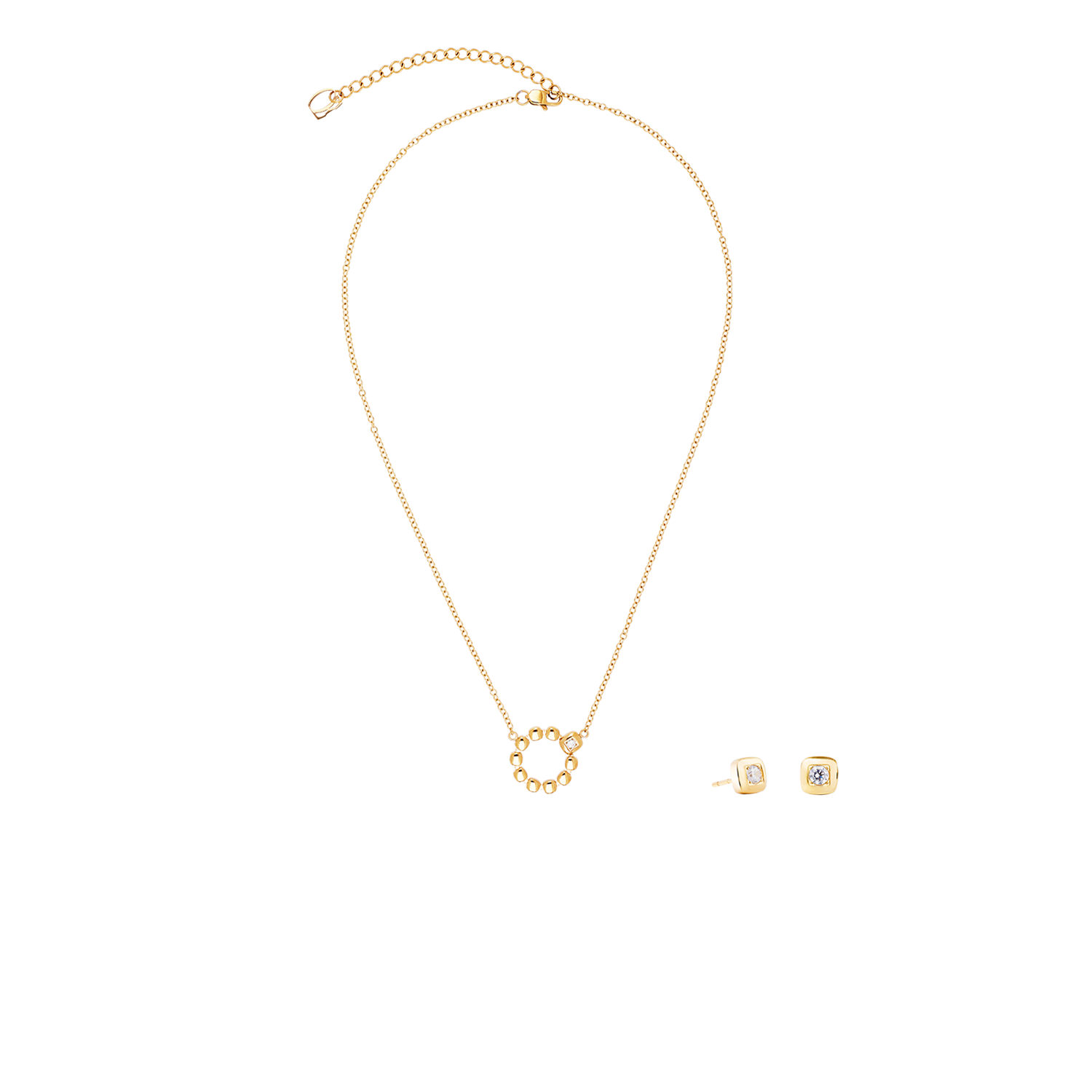 Necklace Small Soft Cube Circle Glow gold