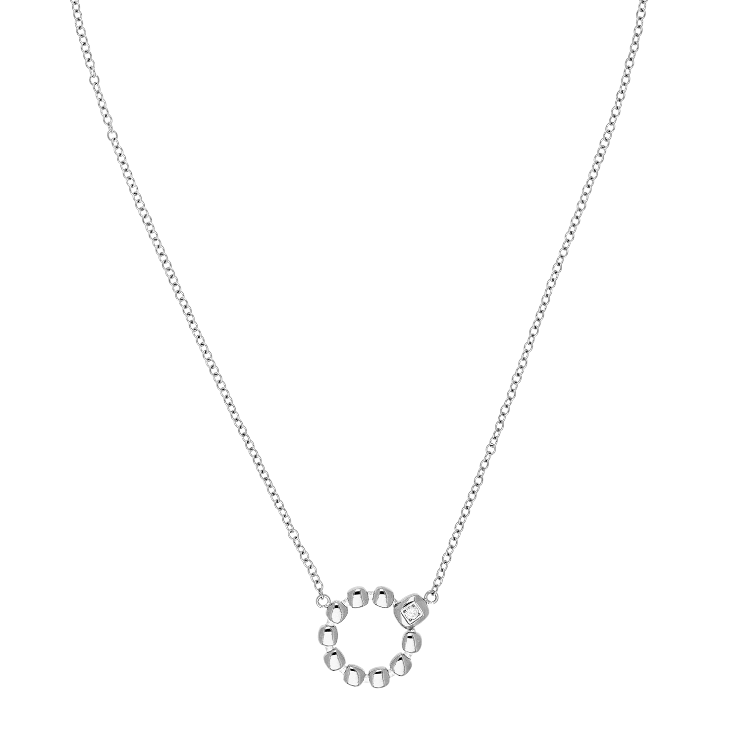 Necklace Small Soft Cube Circle Glow silver