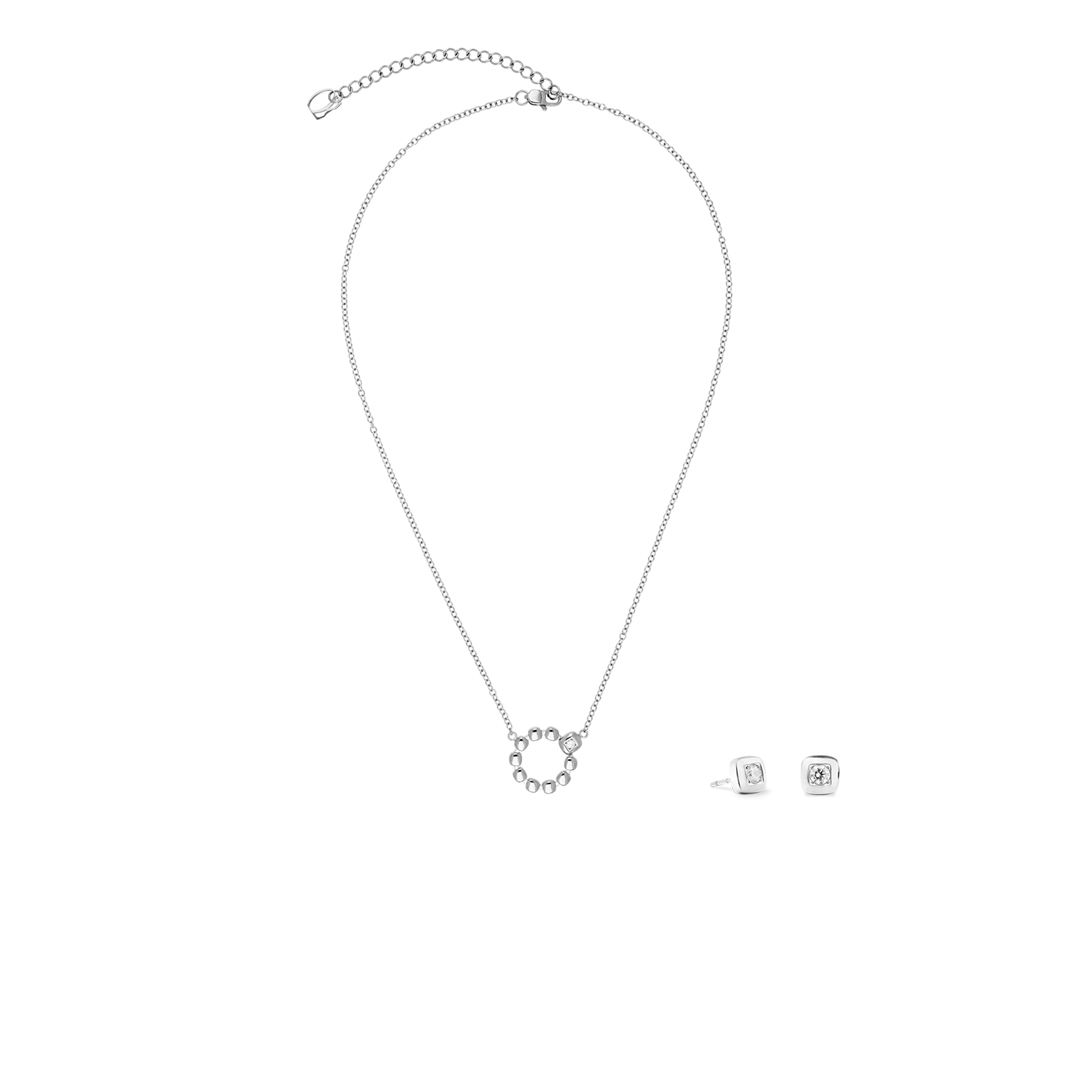 Necklace Small Soft Cube Circle Glow silver