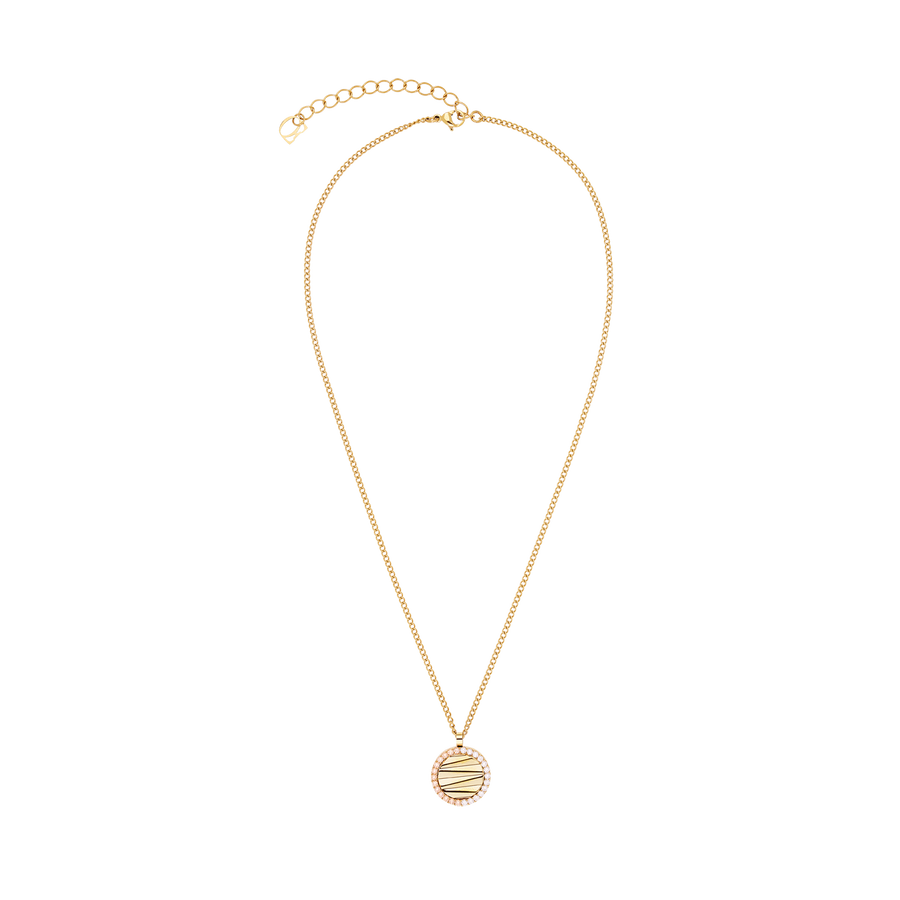 Necklace Amulet Mini Waves gold-beige